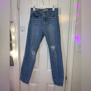 Levi’s wedgie cut denim distressed jeans